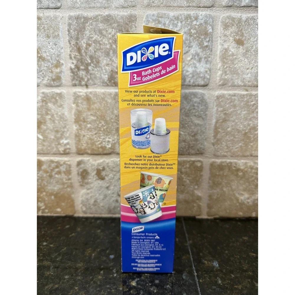 Dixie 2012 3oz Bathroom Cups 155 Count Animal Puzzles Paper Cups Open Box